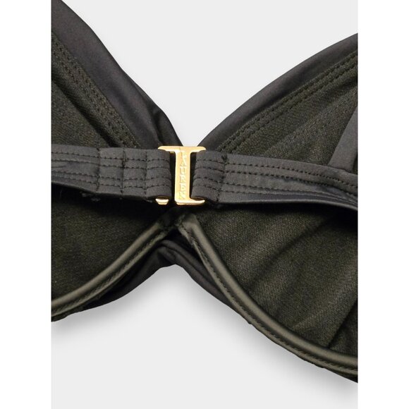 LAUREN RALPH LAUREN Twist Front Double Strap Bikini Top Black NWT - Picture 6 of 8